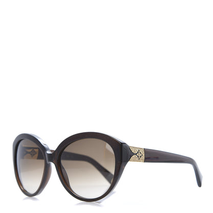 Louis Vuitton Acetate Heather Strass Cat Eye Sunglasses Z0595W Brown 1 of 8