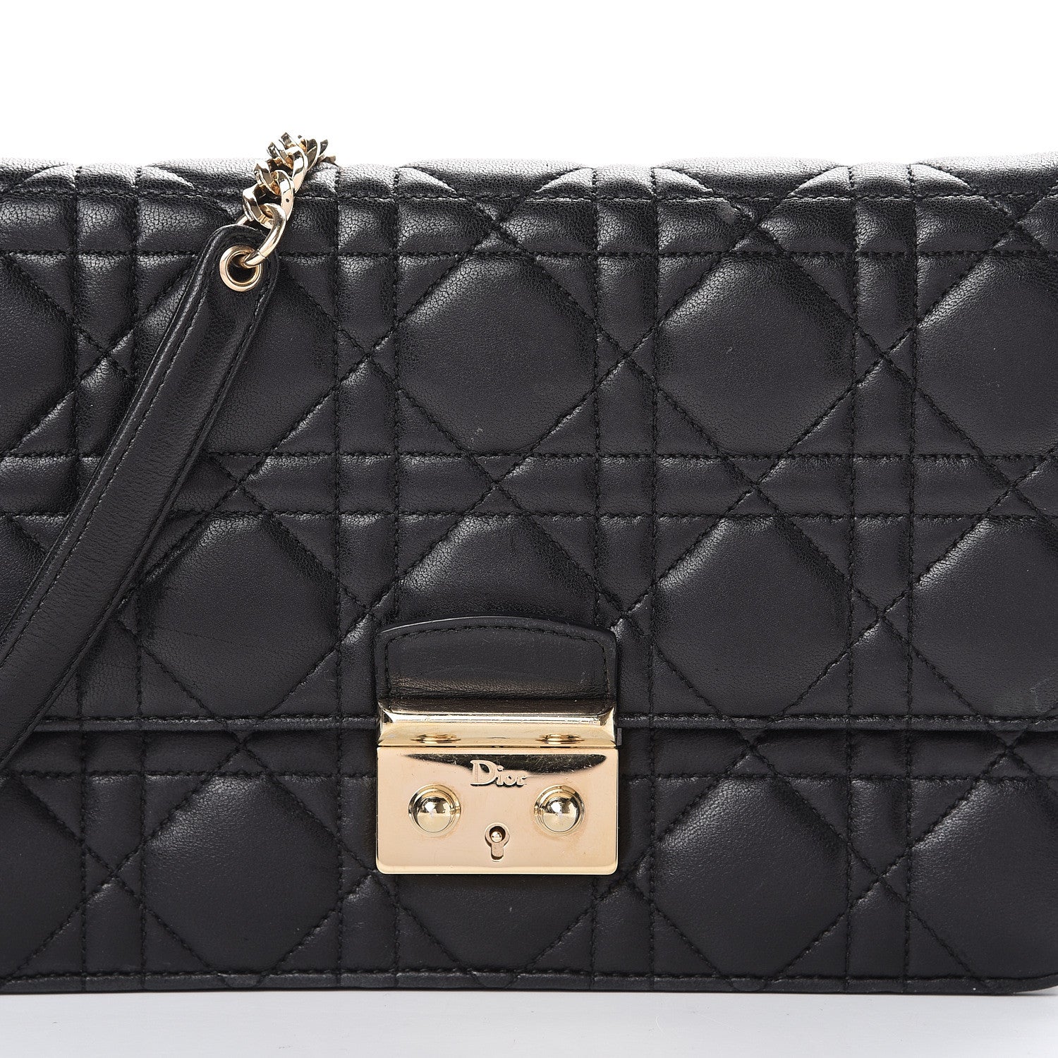 Christian Dior Lambskin Cannage Miss Dior Promenade Pouch Black 9 of 14