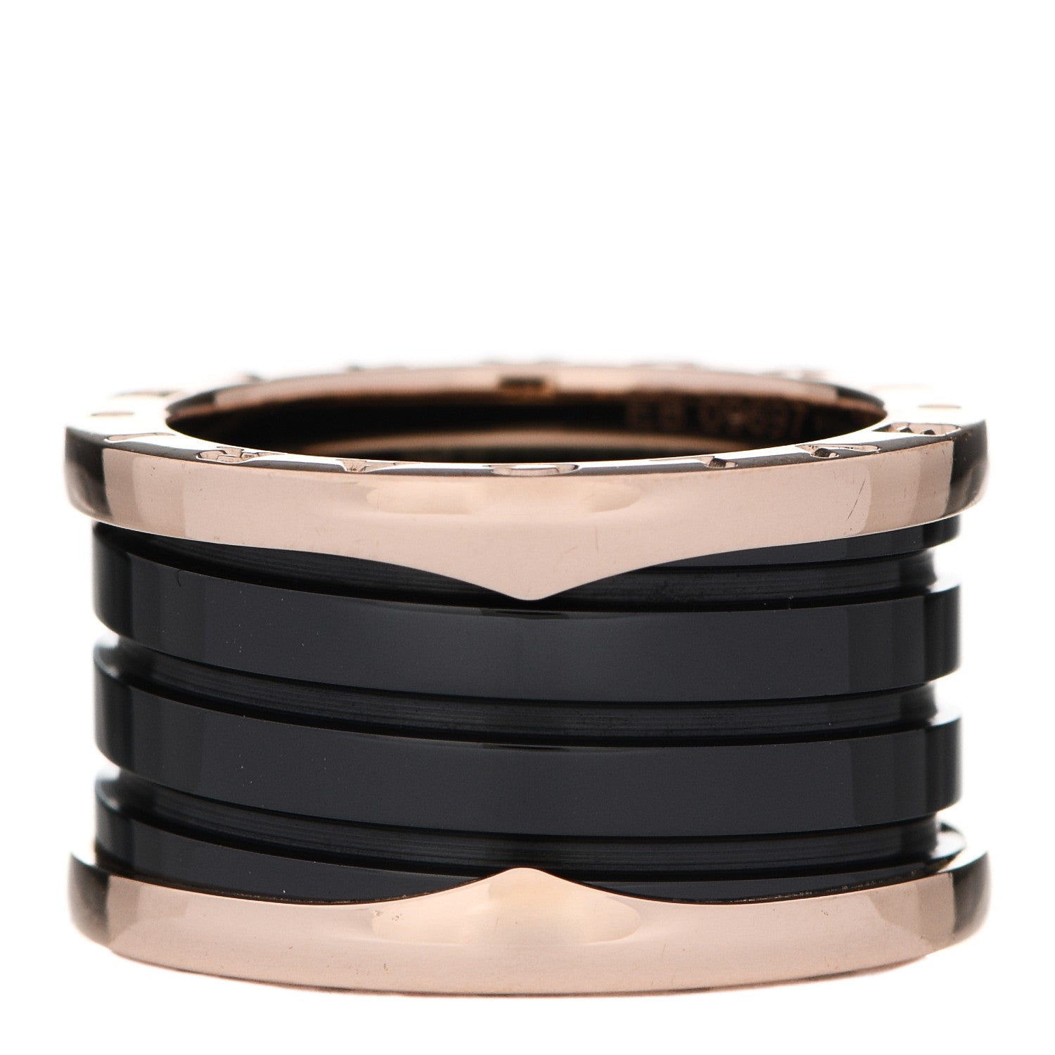 Bulgari 18K Rose Gold Black Ceramic B.Zero1 Four-Band Ring 52 6 3 of 6