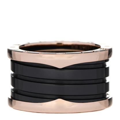 Bulgari 18K Rose Gold Black Ceramic B.Zero1 Four-Band Ring 52 6 3 of 6