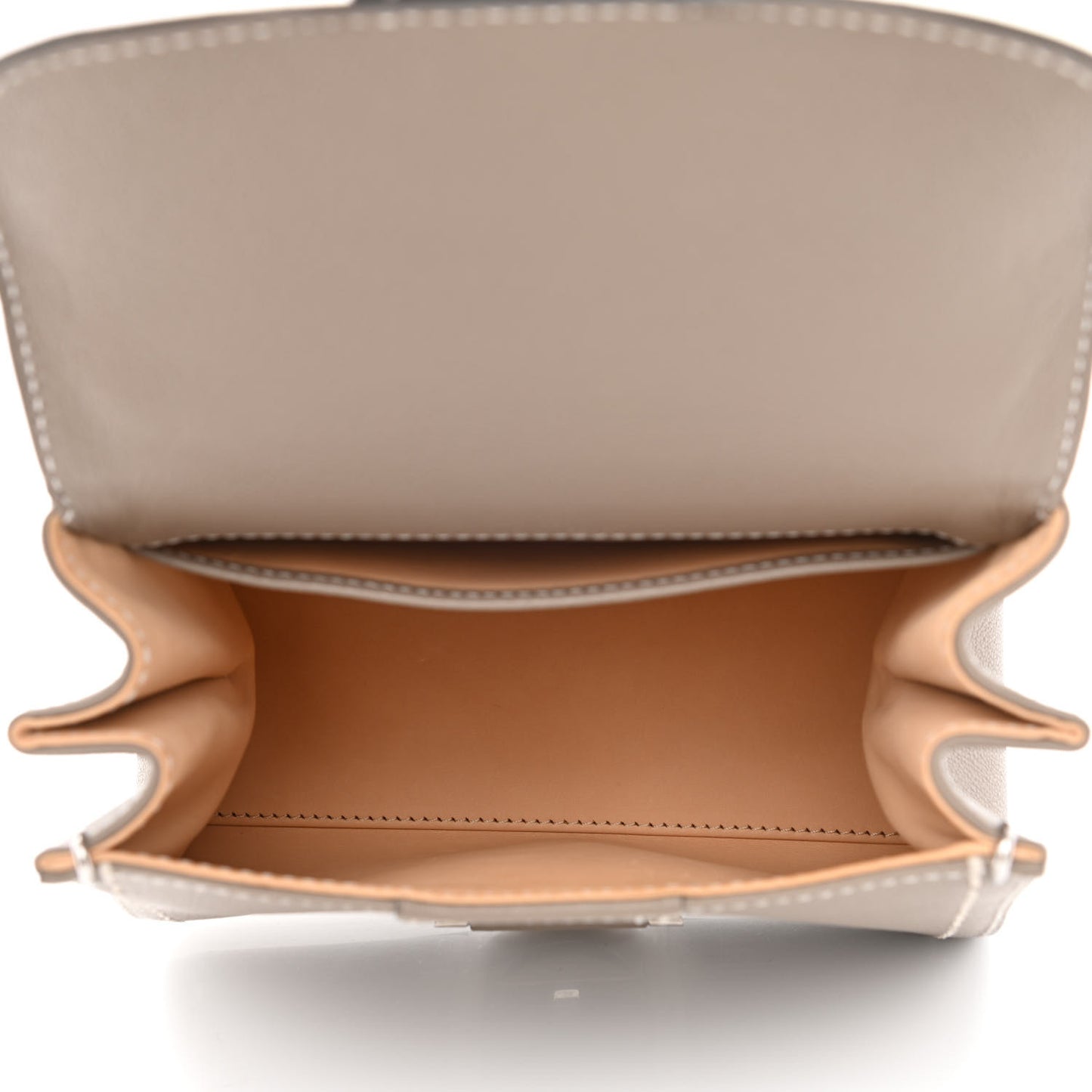 Grained Rodeo Calfskin Surpique Mini Brillant Satchel Tourterelle Ivory