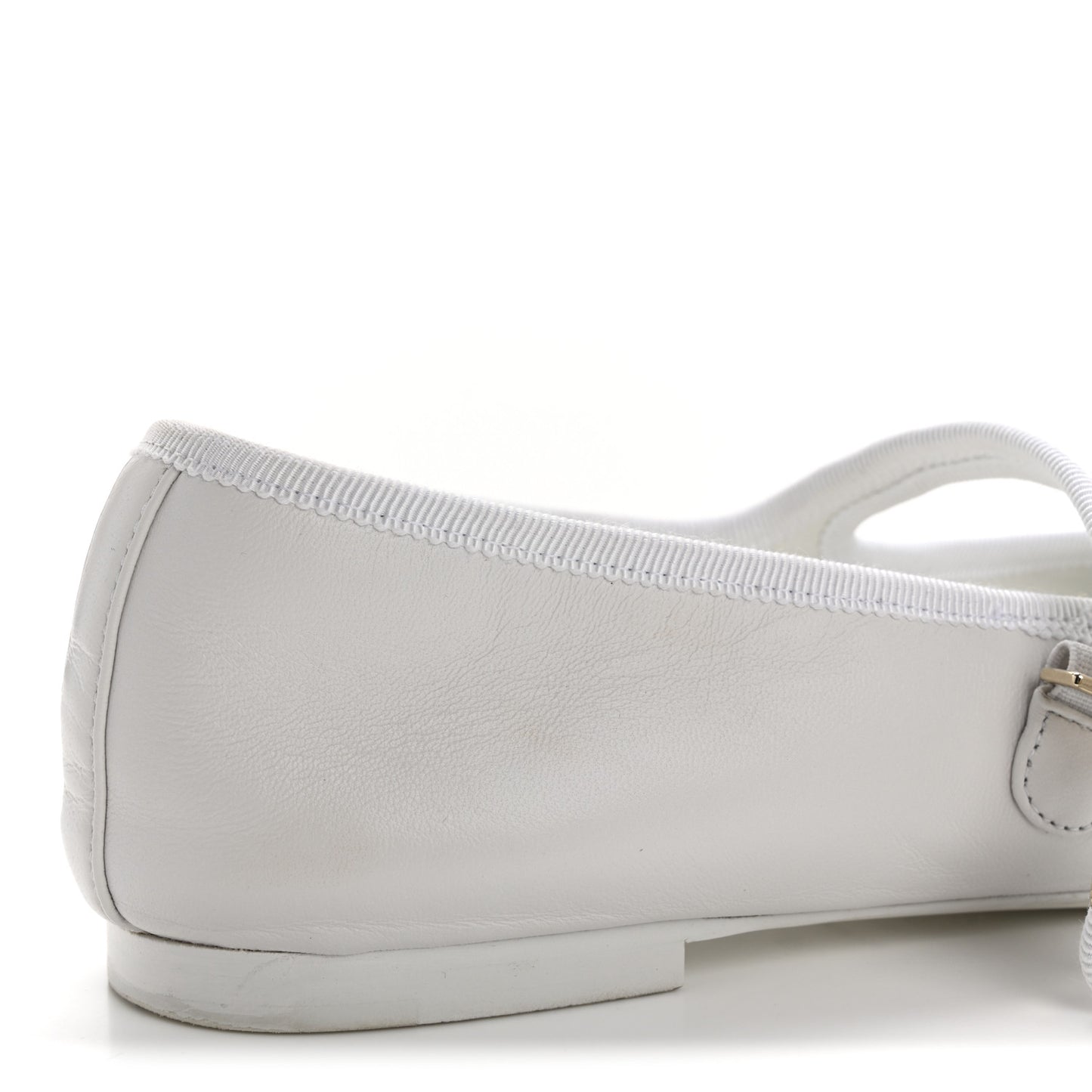 Lambskin Mary Jane Flats 39 White
