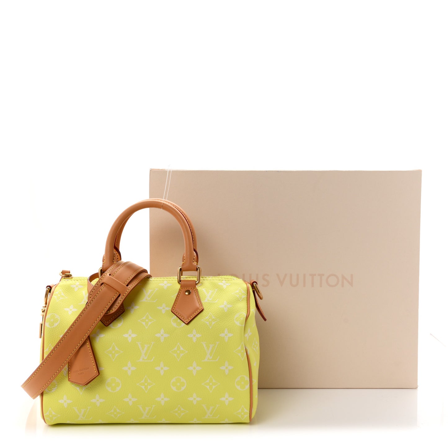 Calfskin Monogram Speedy P9 Bandouliere 25 Lemonade Yellow
