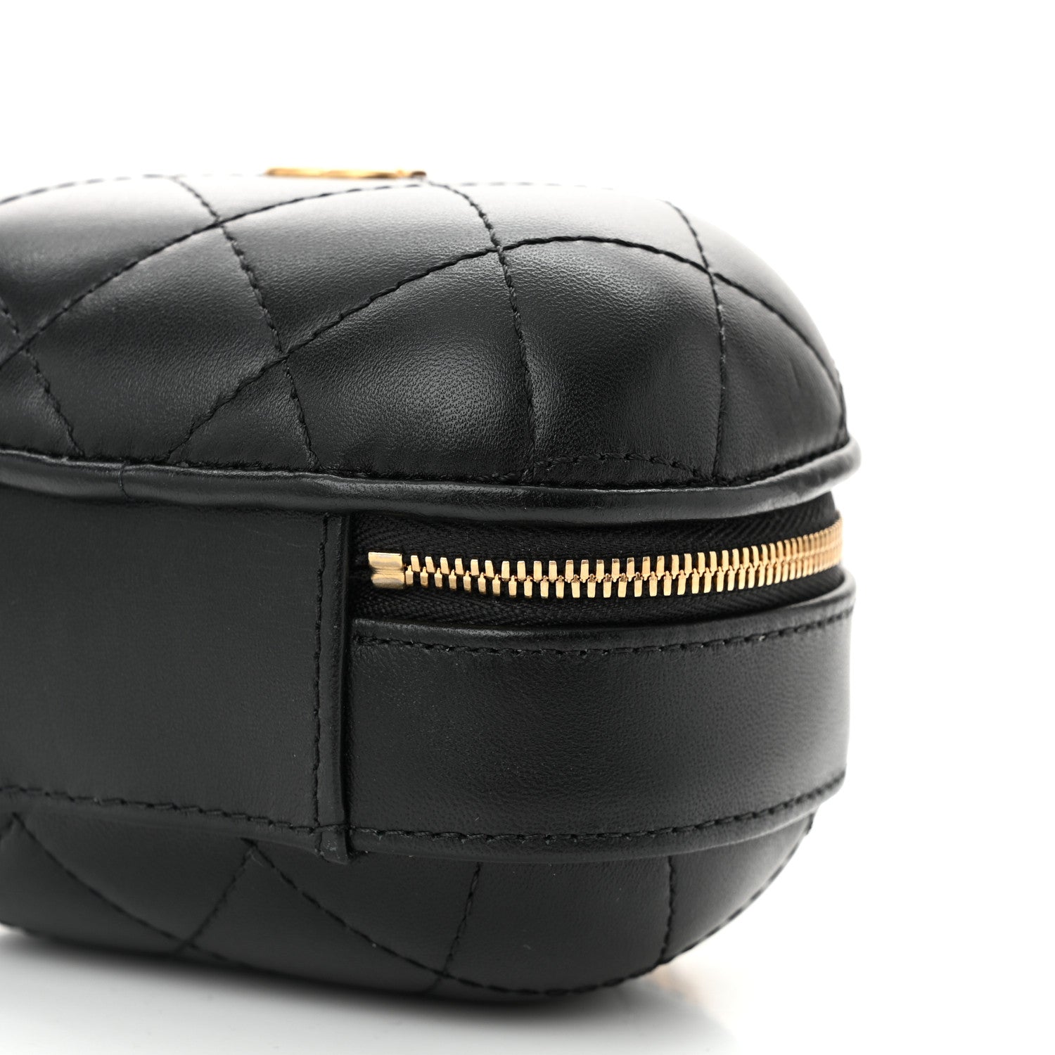 Chanel Lambskin Quilted CC Bubble Vanity Case With Chain Black 10 of 10