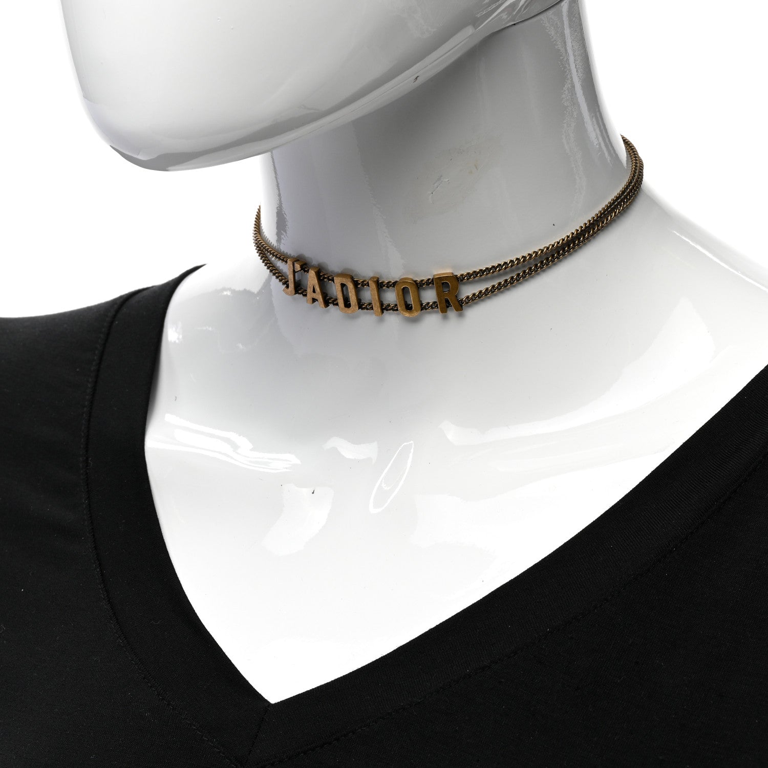 Christian Dior Metal J'Adior Choker Necklace Aged Gold 2 of 6
