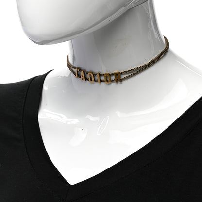 Christian Dior Metal J'Adior Choker Necklace Aged Gold 2 of 6