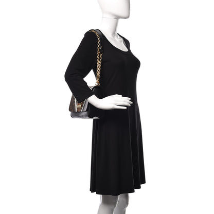 Louis Vuitton Veau Satin Monogram Twist Shoulder Bag MM Black 2 of 12
