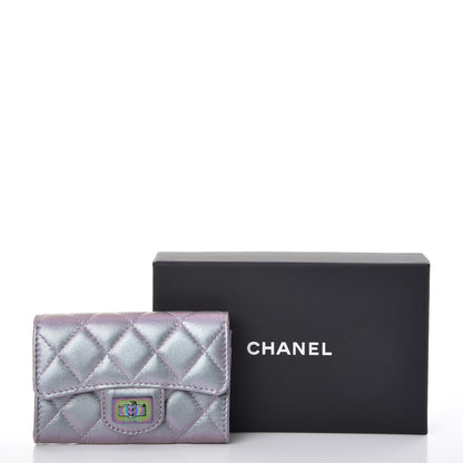 Chanel Iridescent Lambskin Quilted Reissue Flap Card Holder Light Purple 9 of 9