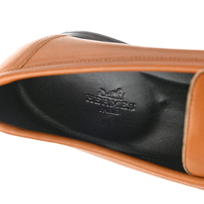 Hermes Goatskin Womens Paris Loafers 40 Gold 7 of 10