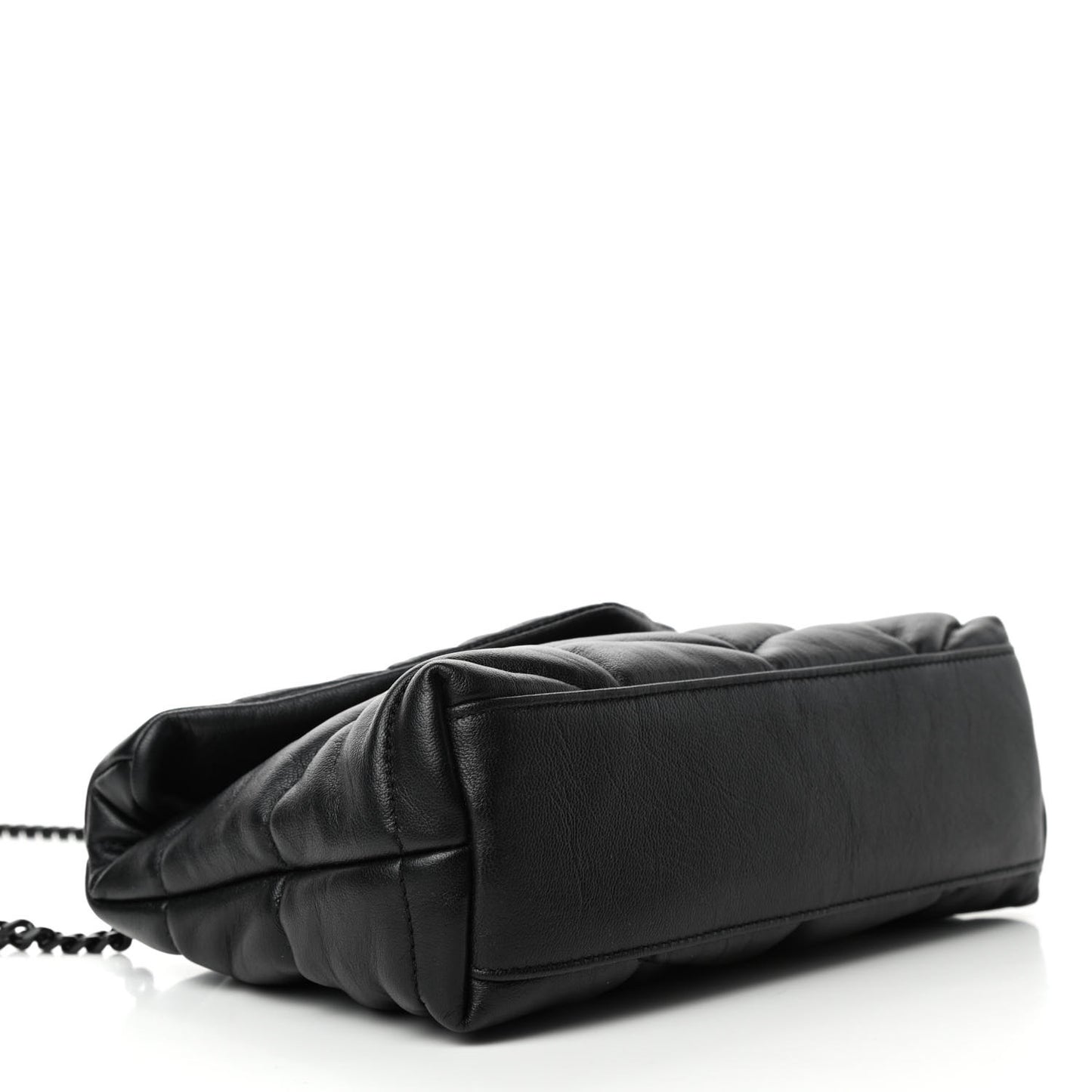 Calfskin Quilted Toy Loulou Puffer Monogram Monochrome Chain Satchel Black