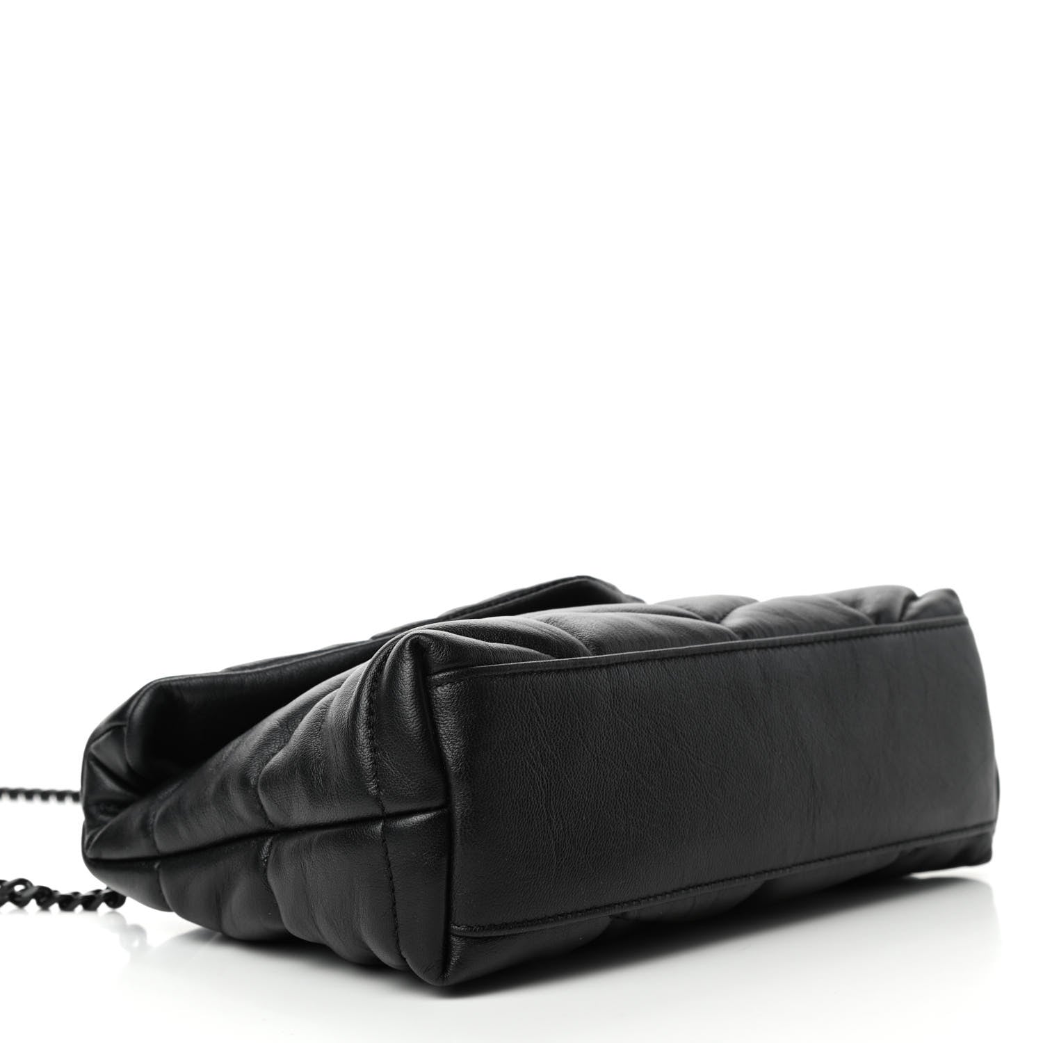 Saint Laurent Calfskin Quilted Toy Loulou Puffer Monogram Monochrome Chain Satchel Black 3 of 4