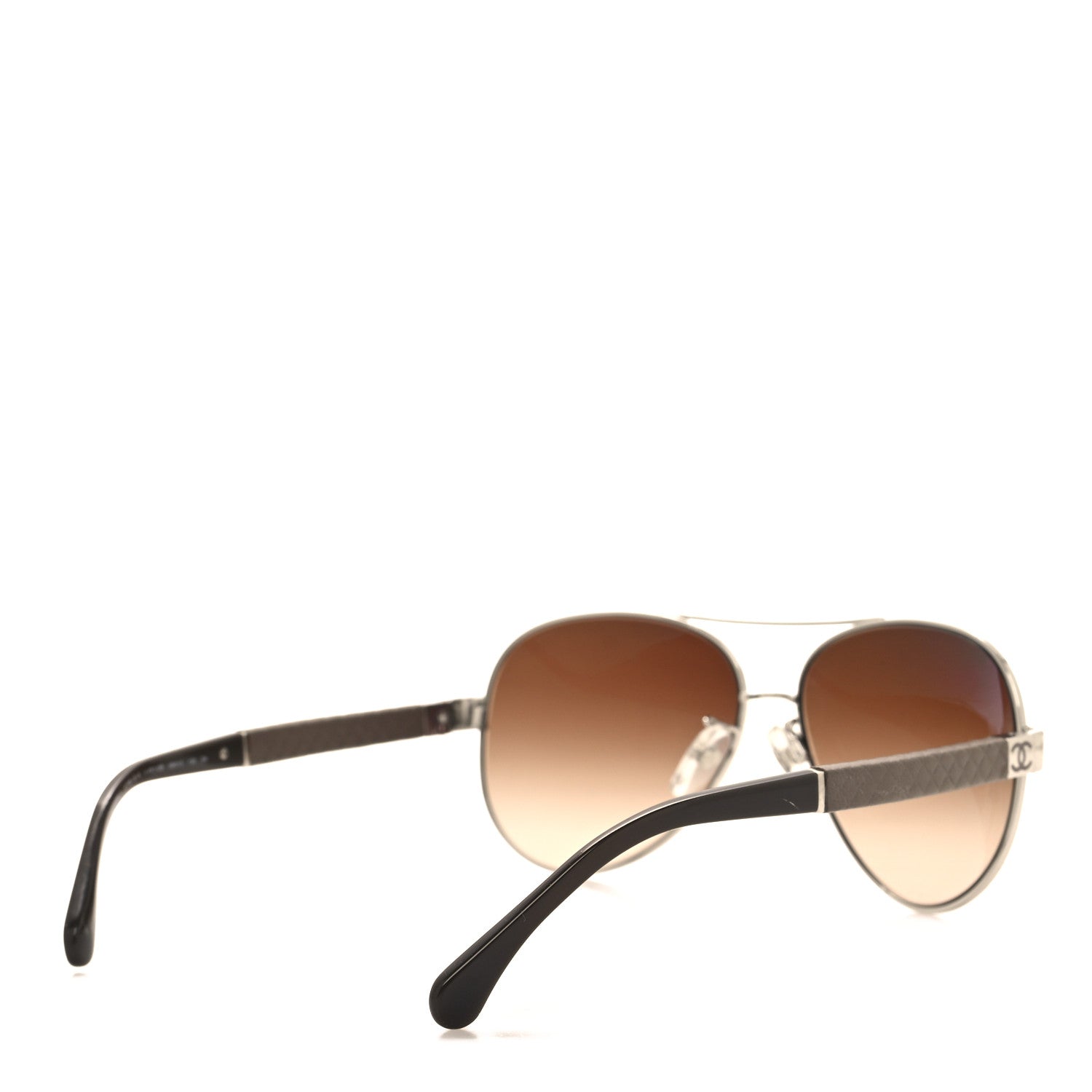 Chanel Lambskin Quilted CC Aviator Sunglasses 4195-Q-A Brown 4 of 7