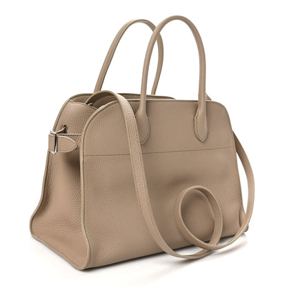 The Row Matte Grained Calfskin Soft Margaux 12 Dark Taupe 3 of 9