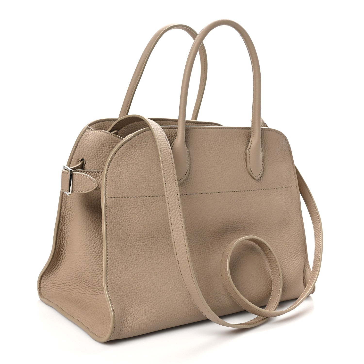 The Row Matte Grained Calfskin Soft Margaux 12 Dark Taupe 3 of 9