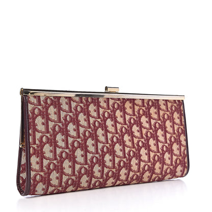 Christian Dior Monogram Clutch Navy Burgundy 3 of 7