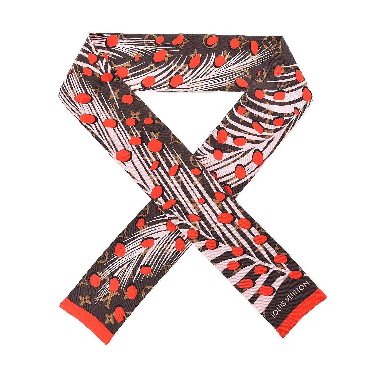 Louis Vuitton Silk Monogram Jungle Dots Bandeau Sugar Pink Poppy 1 of 4