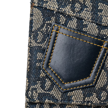 Christian Dior Monogram Compact Wallet Blue 17 of 18