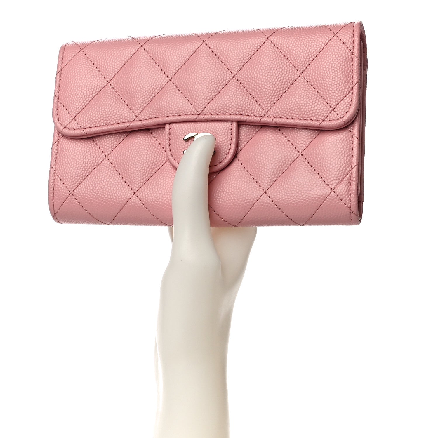 Chanel Caviar Quilted Medium Flap Wallet Pink 3 of 23