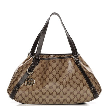 Gucci Crystal Monogram Medium Abbey Shoulder Bag Dark Brown 1 of 7