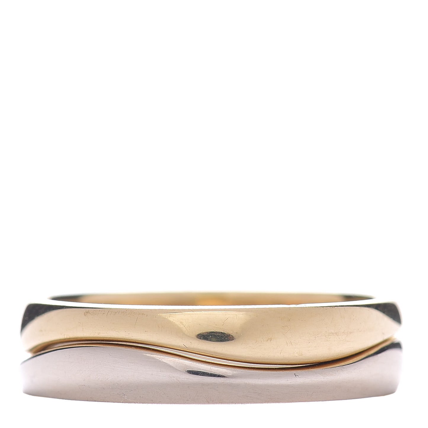 18K Yellow White Gold Love Me Band Ring Set of 2 55 7.25