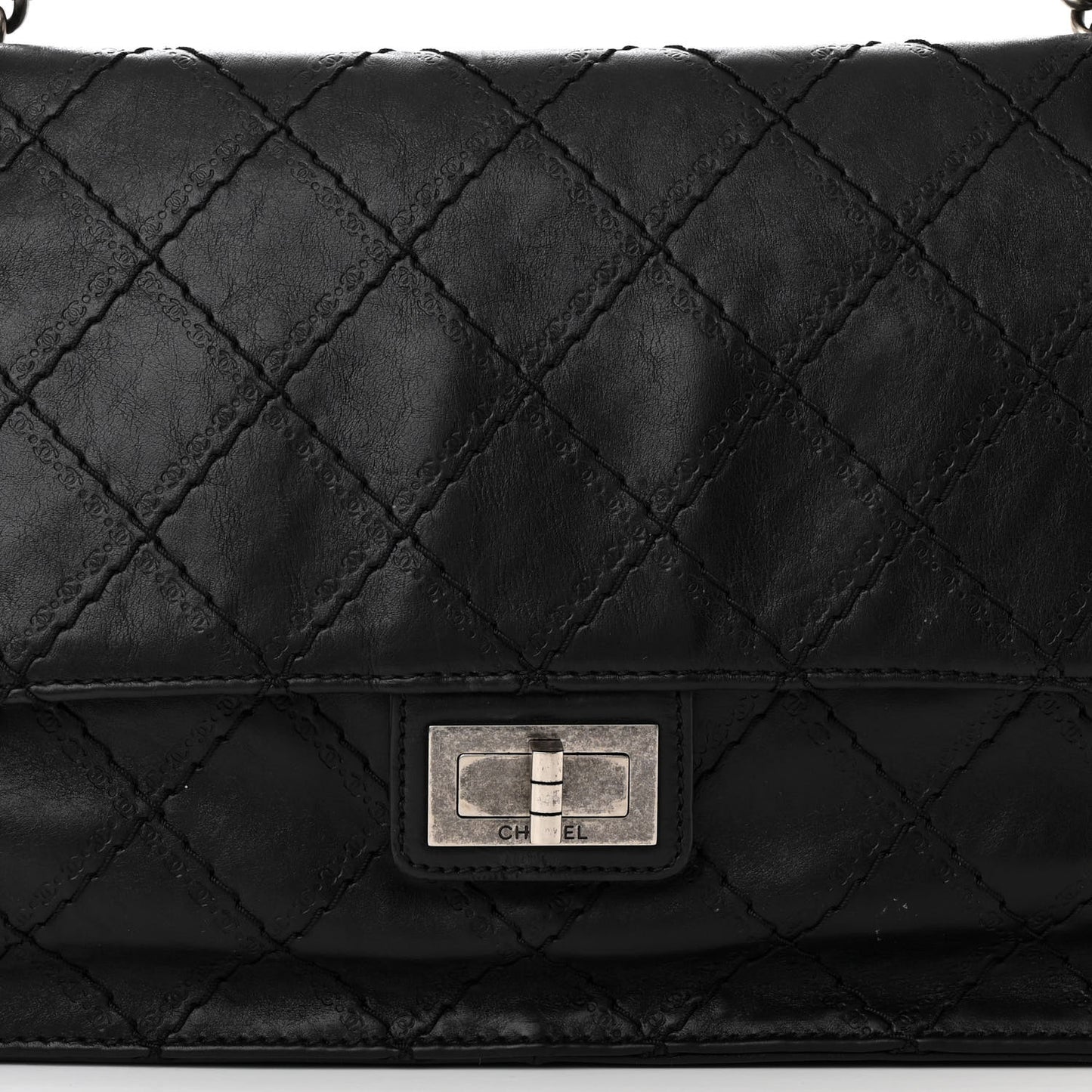 Calfskin CC Crave Reissue Crown Jumbo Flap Black