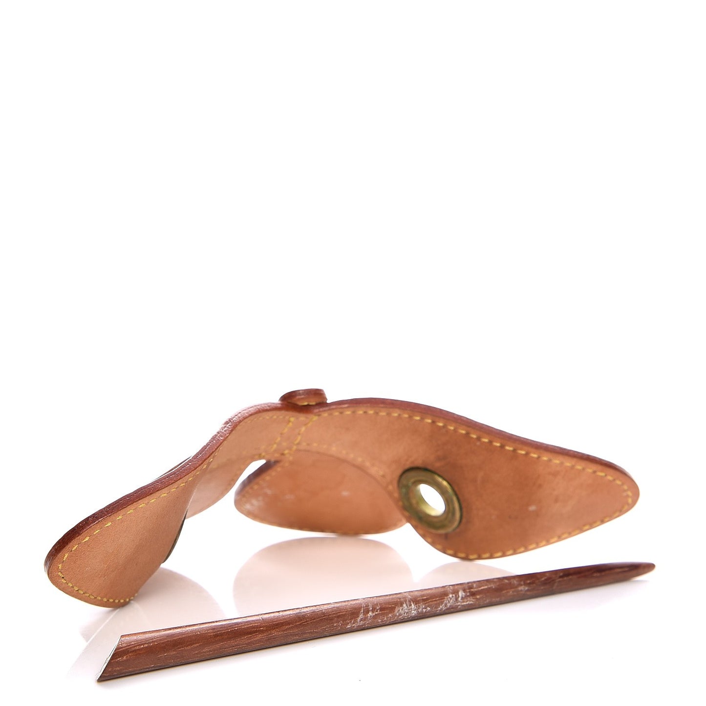 Calfskin Butterfly Hair Pin Barette Brown