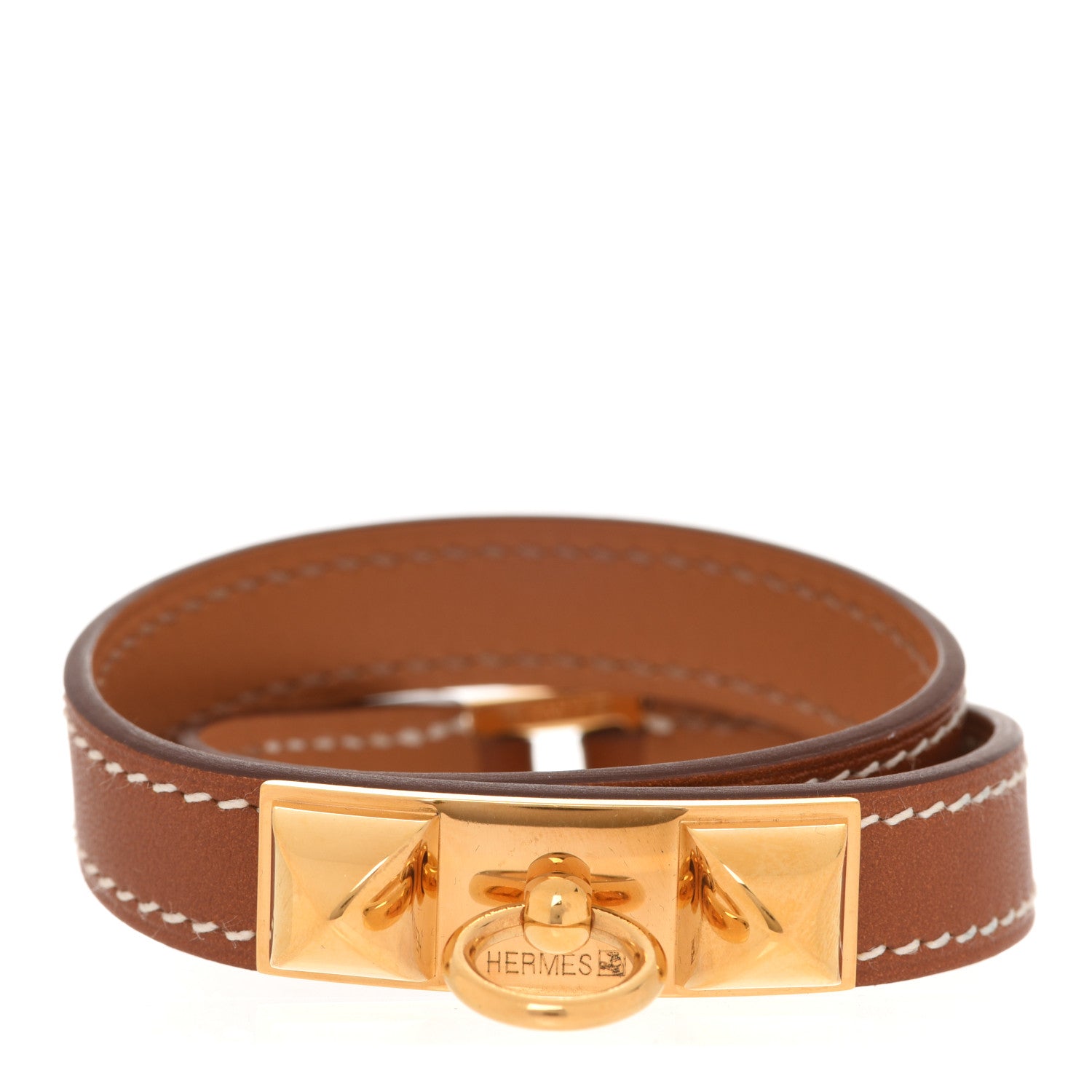 Hermes Barenia Rivale Double Tour Bracelet S Fauve 1 of 7