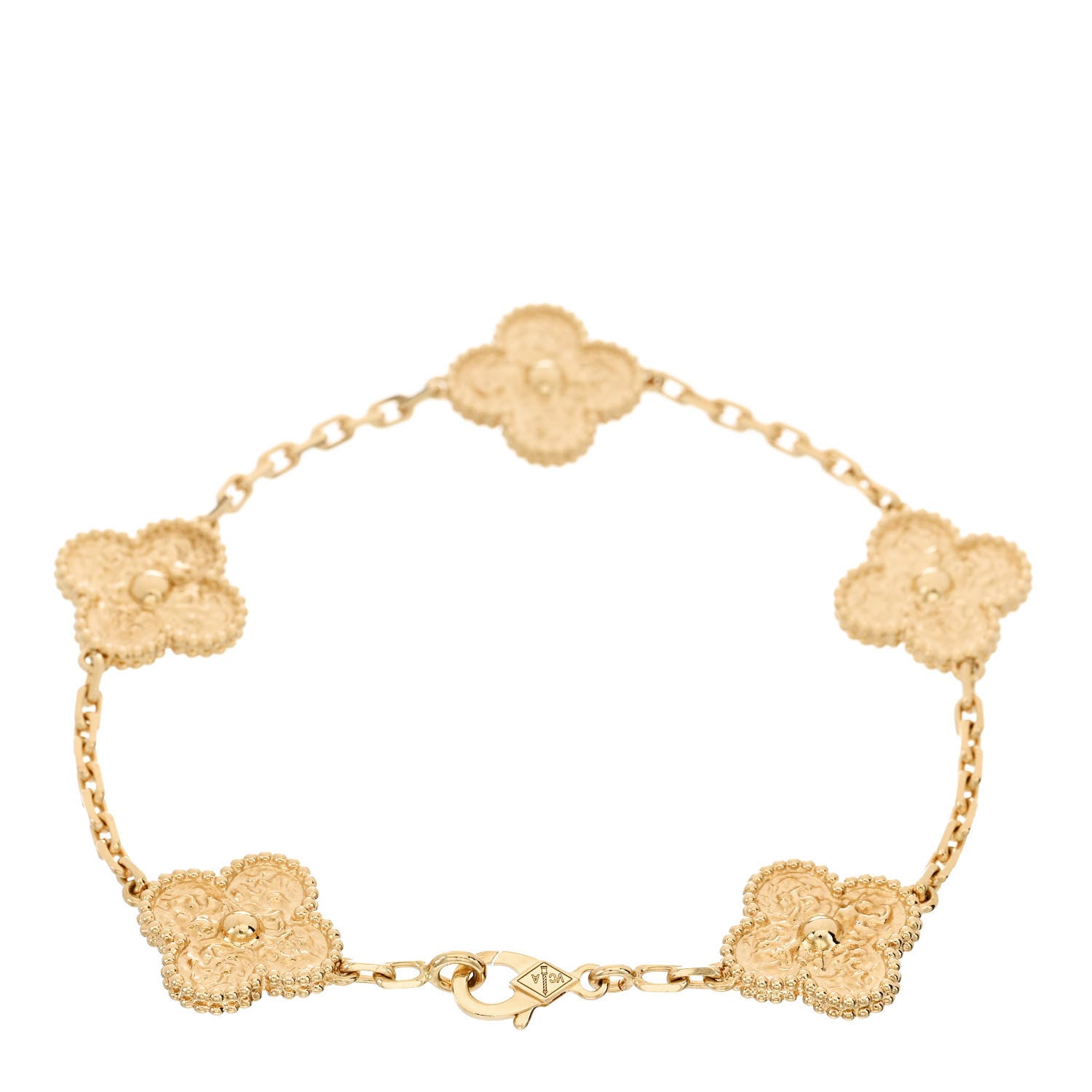 Van Cleef & Arpels 18K Yellow Gold 5 Motifs Vintage Alhambra Bracelet 2 of 4