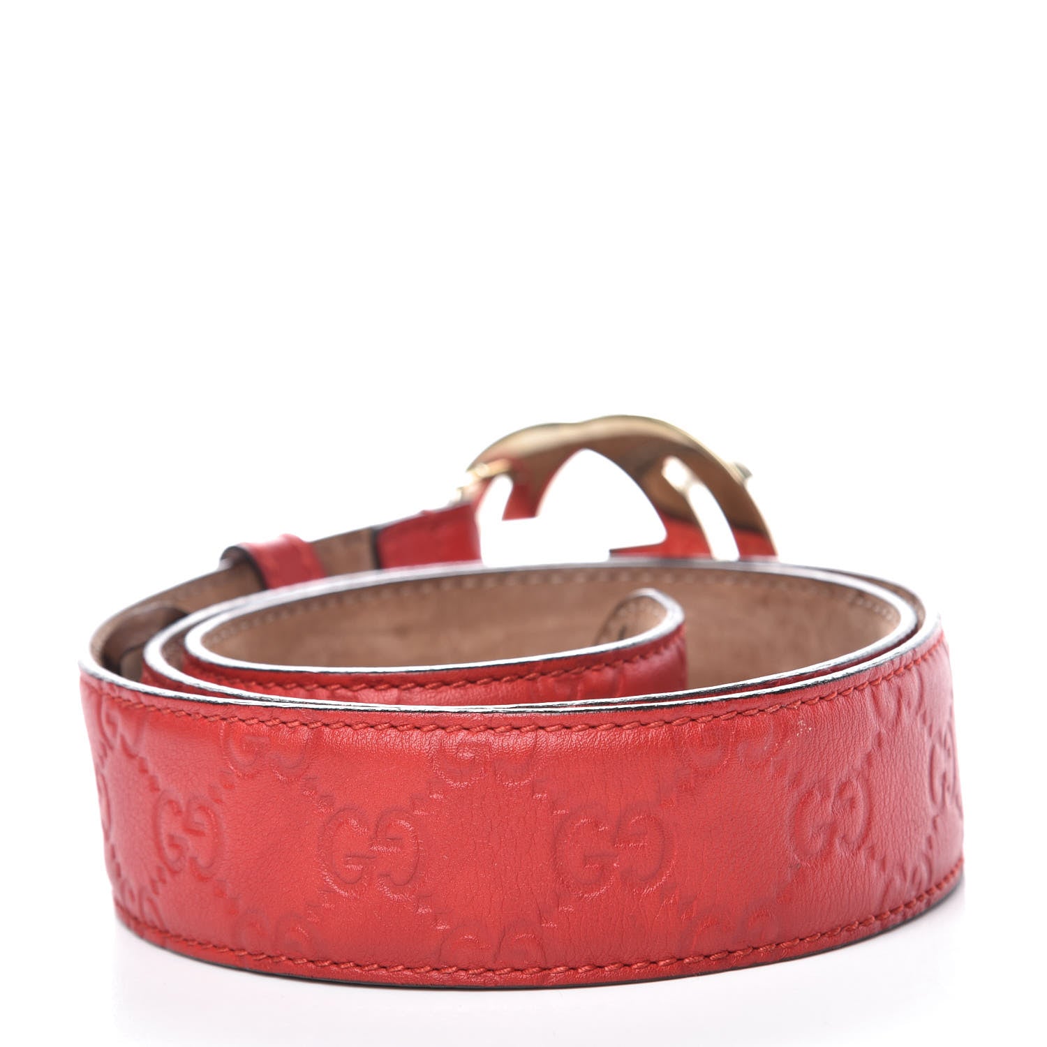 Gucci Guccissima Signature Interlocking G 40mm Belt 90 36 Red 3 of 11