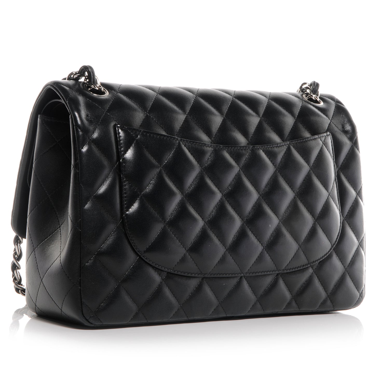 Lambskin Jumbo Double Flap Black