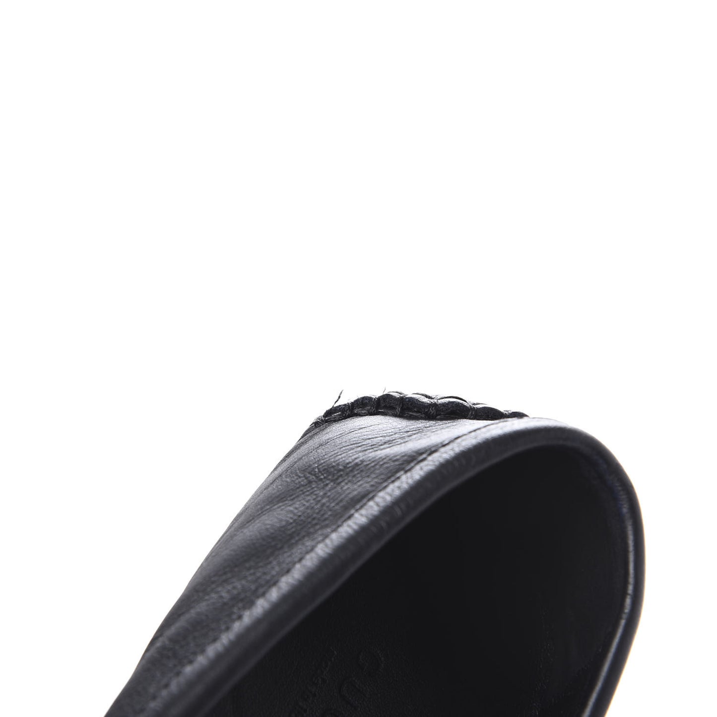 Calfskin Womens Driver Loafers 38 Black