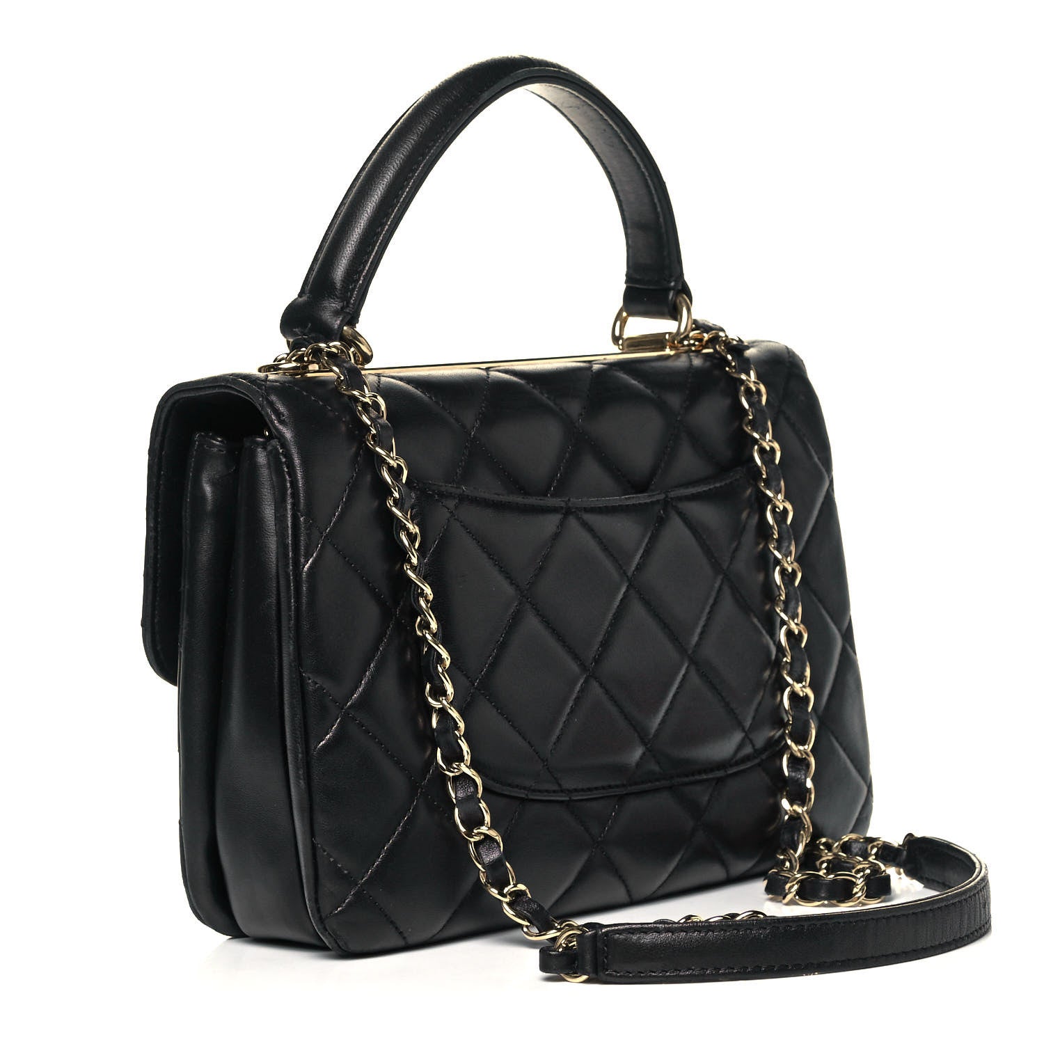 Chanel Lambskin Quilted Small Trendy CC Dual Handle Flap Bag Black 2 of 9