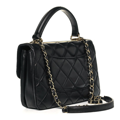 Chanel Lambskin Quilted Small Trendy CC Dual Handle Flap Bag Black 2 of 9