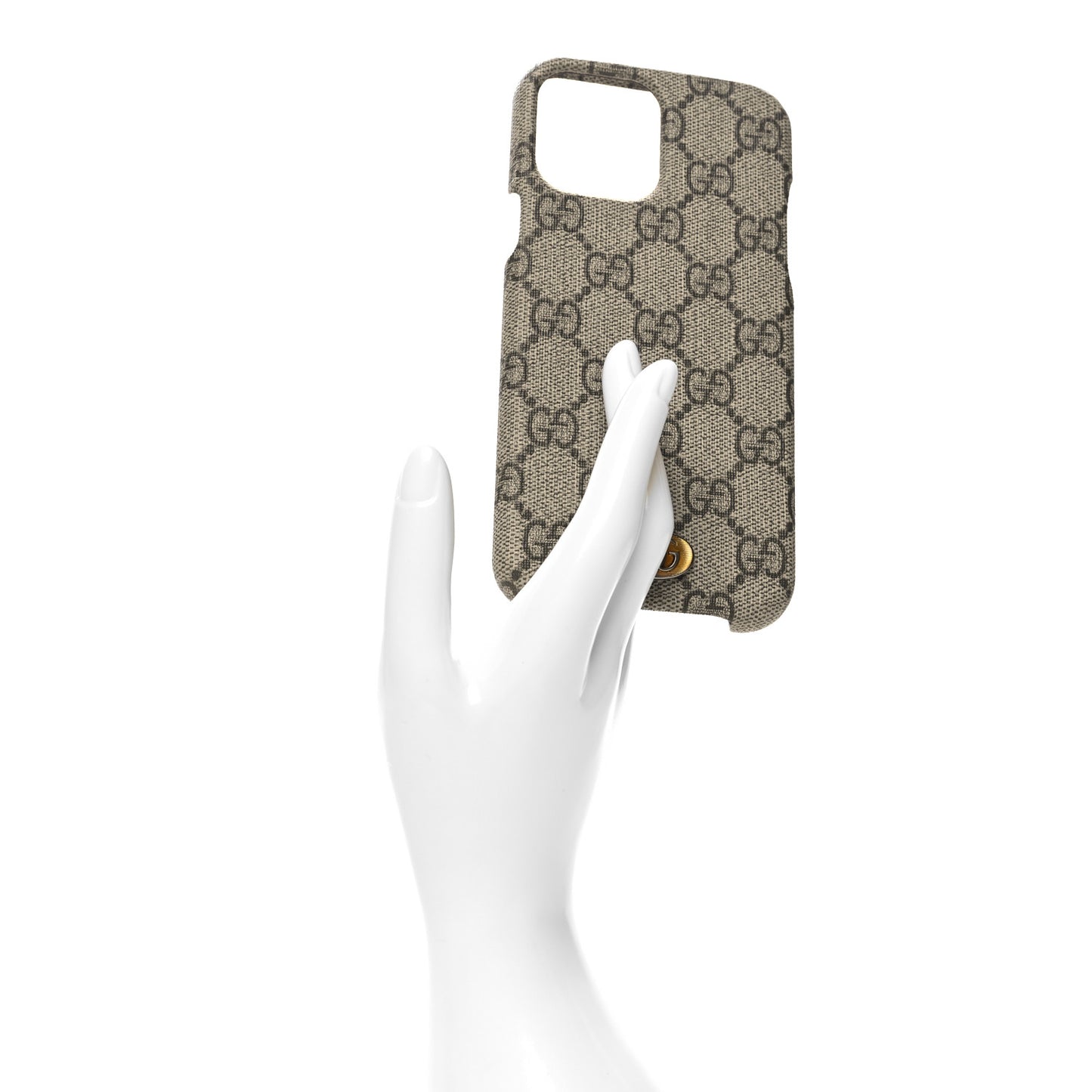 GG Supreme Monogram Ophidia iPhone 13 Pro Max Phone Case Brown