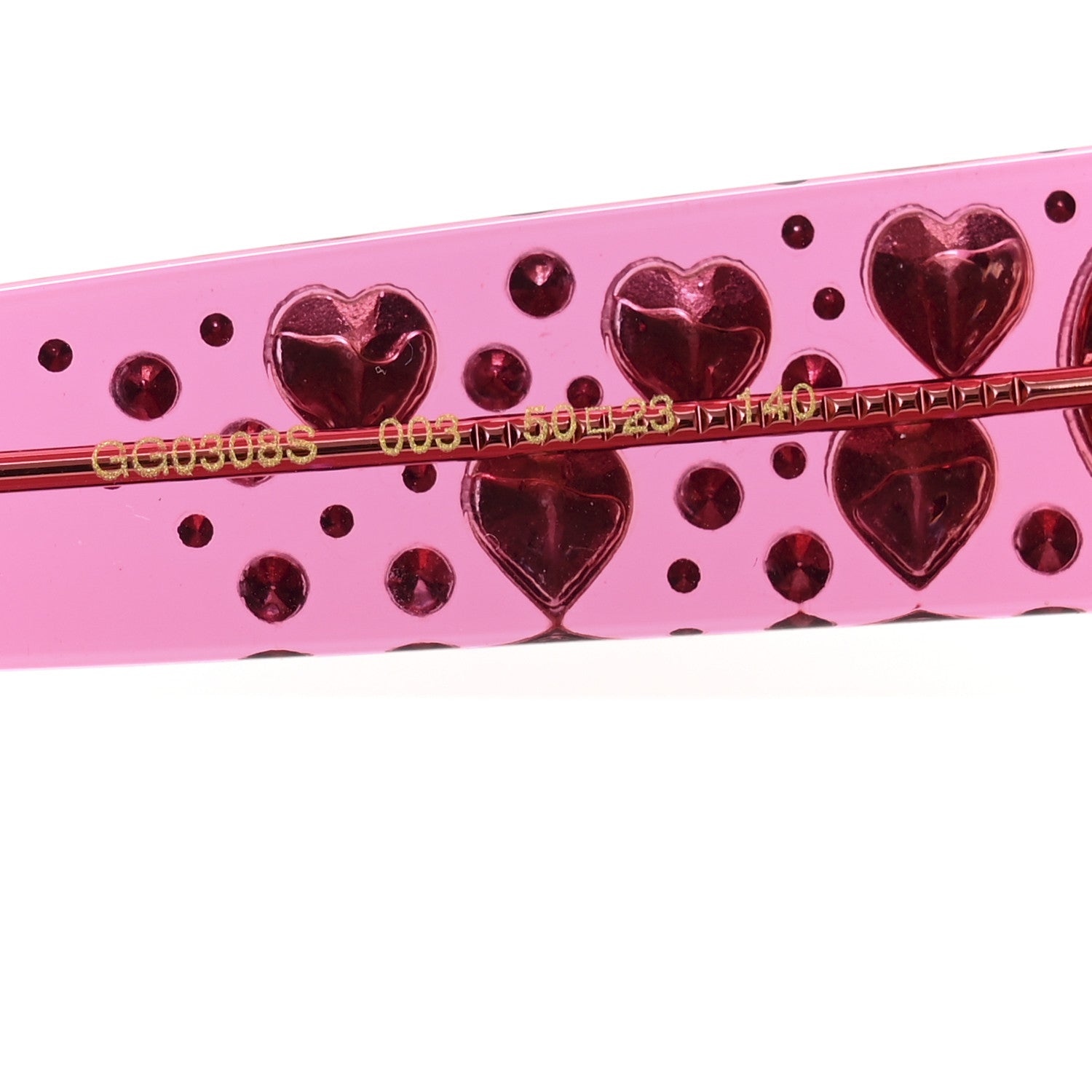 Gucci Crystal Heart Sunglasses GG0308S Red Pink 6 of 9