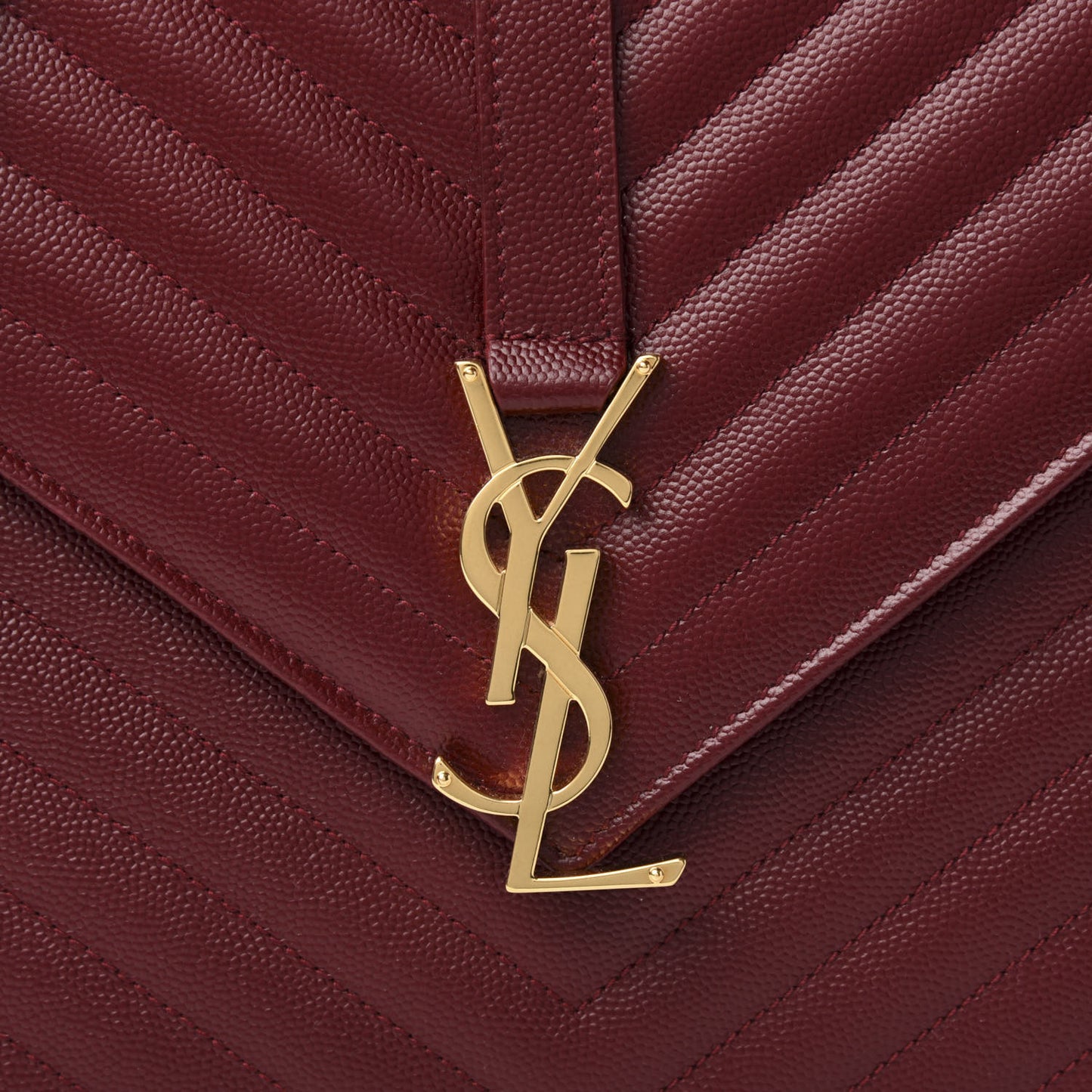 Grain De Poudre Matelasse Chevron Large Monogram Satchel Oxblood