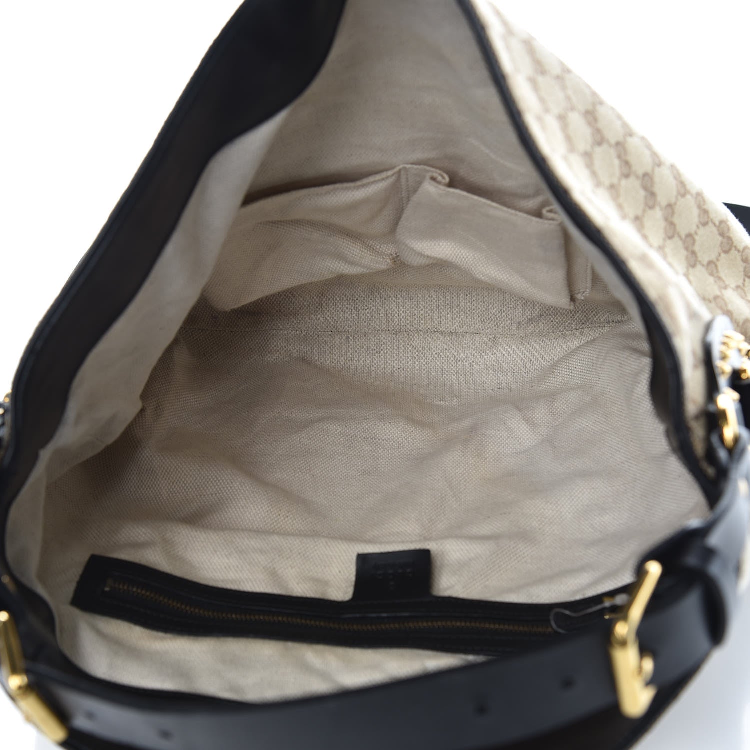 Gucci Monogram Medium Patti Stud Hobo Black 7 of 10