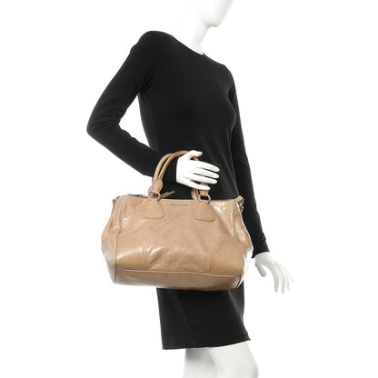 Miu Miu Vitello Shine Top Handle Satchel Cammeo 3 of 9