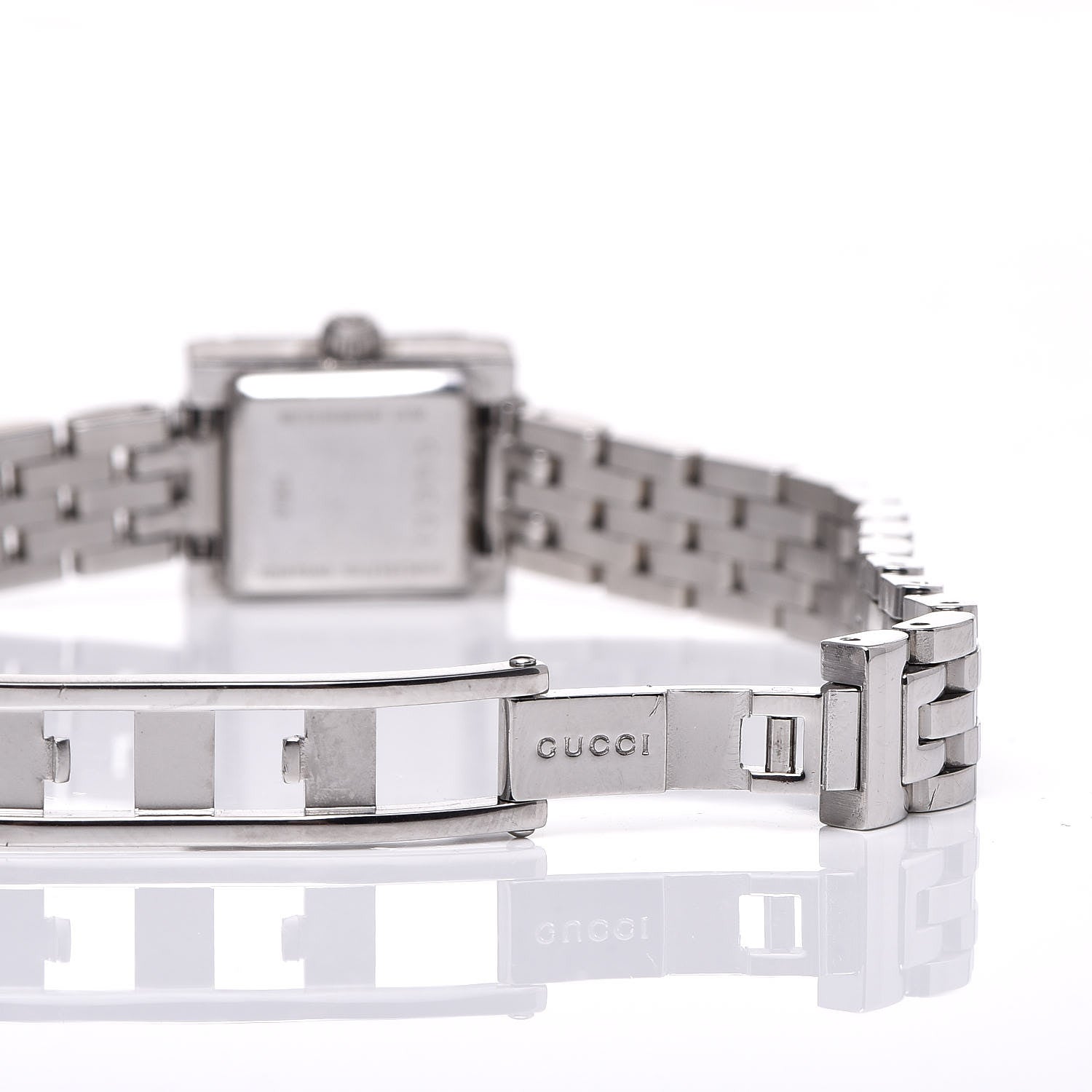 Gucci Stainless Steel Diamond 14mm G- Frame Square Quartz Watch Black 8 of 11