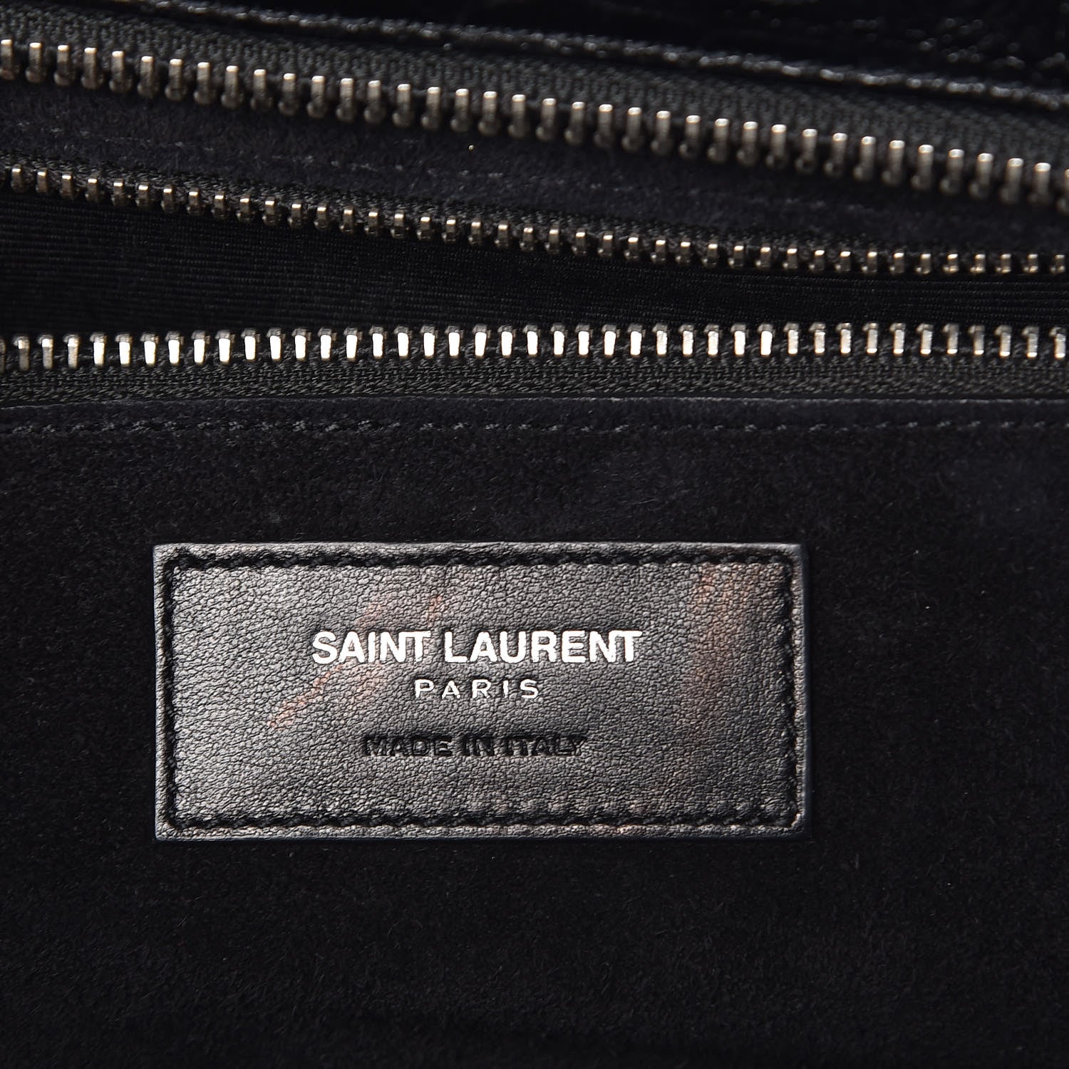 Saint Laurent Calfskin Crocodile Embossed Medium Cabas Rive Gauche Black 6 of 8