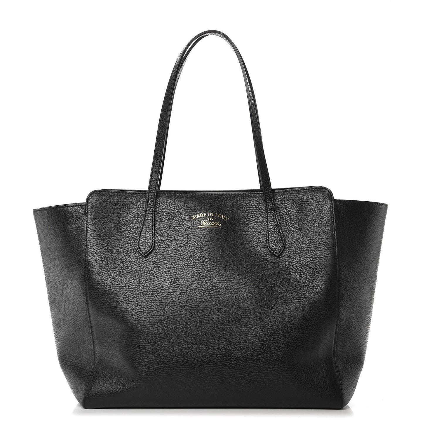 Pebbled Calfskin Medium Swing Tote Black