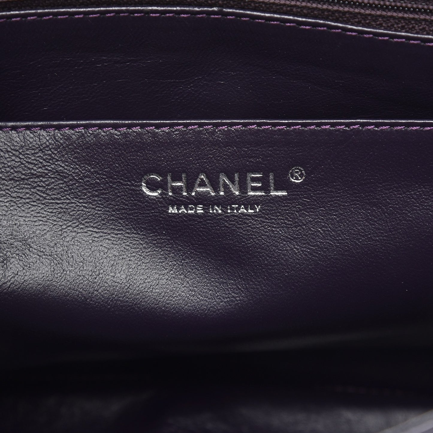 Lambskin Quilted Jumbo Single Flap Dark Purple