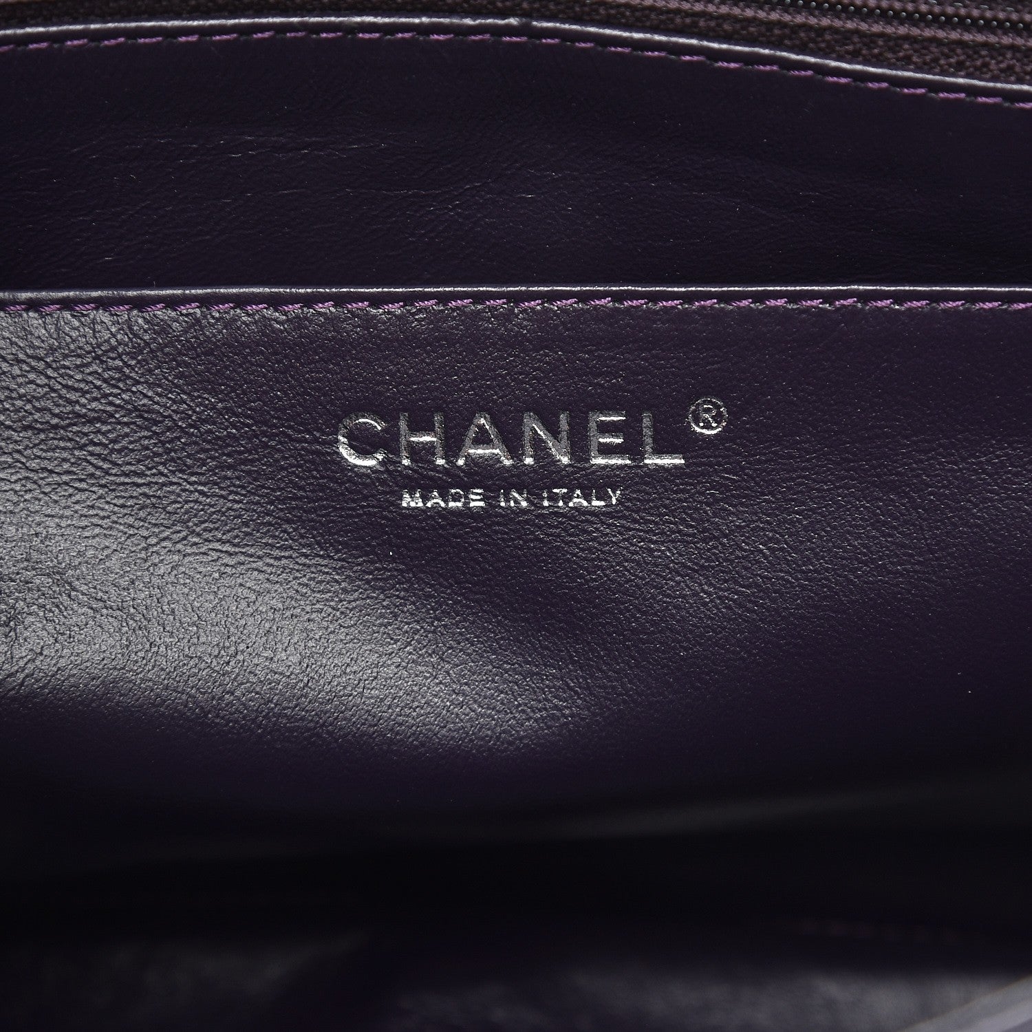 Chanel Lambskin Quilted Jumbo Single Flap Dark Purple 7 of 9