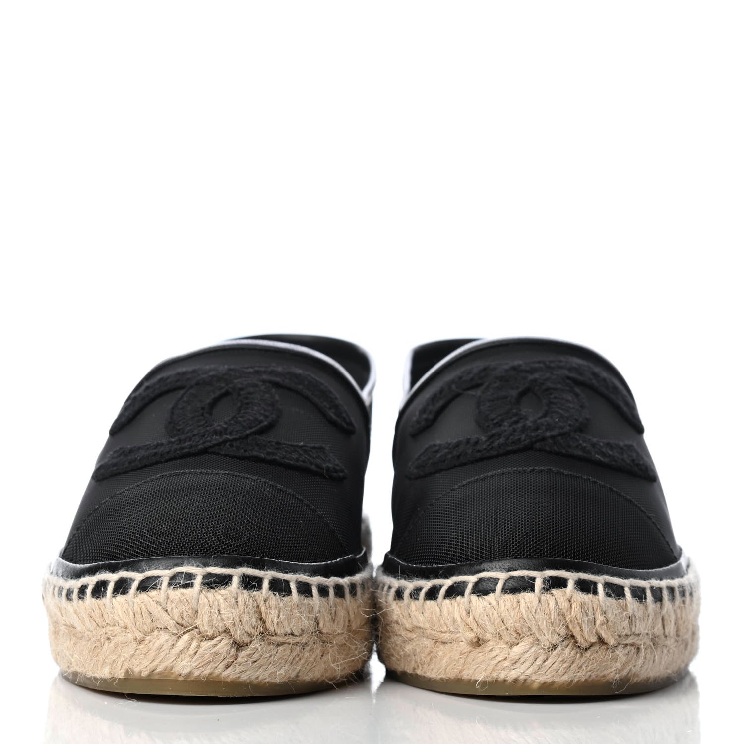 Chanel Mesh Grosgrain CC Espadrilles 37 Black 2 of 8