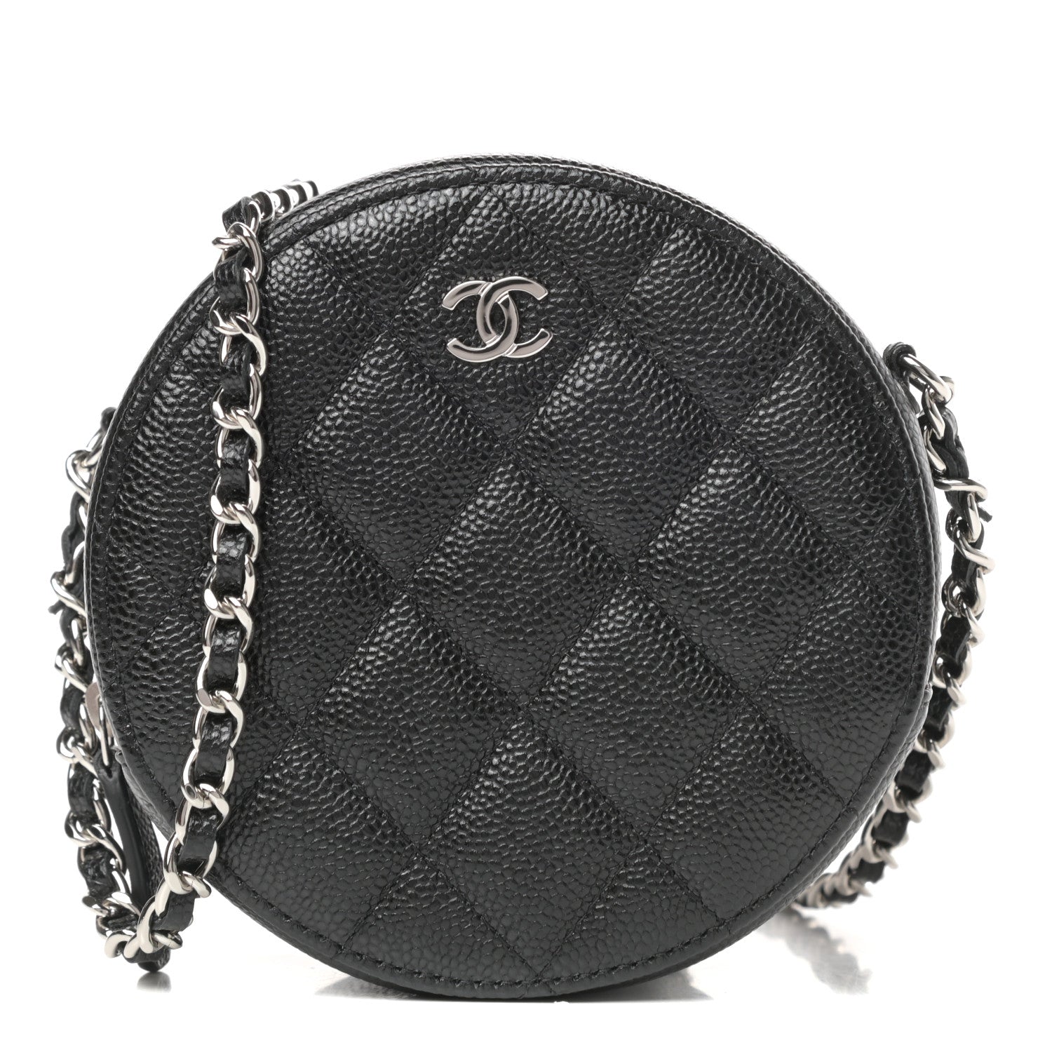 Chanel Caviar Quilted Round Clutch With Chain Black 1 of 11