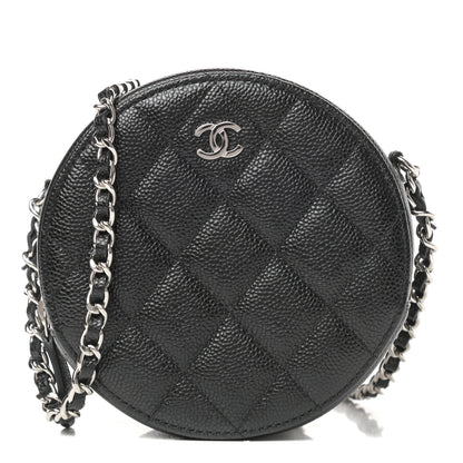 Chanel Caviar Quilted Round Clutch With Chain Black 1 of 11