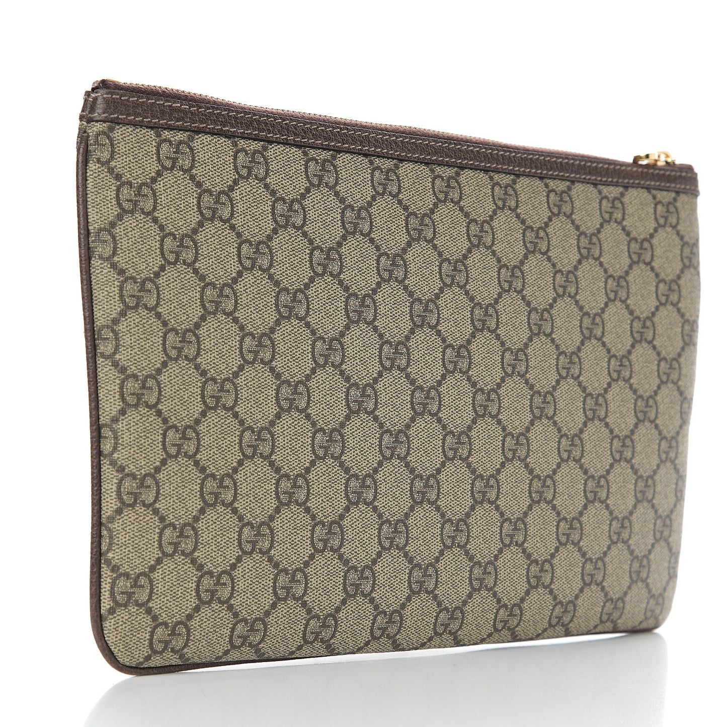 GG Supreme Monogram Large Ophidia Pouch Clutch Brown