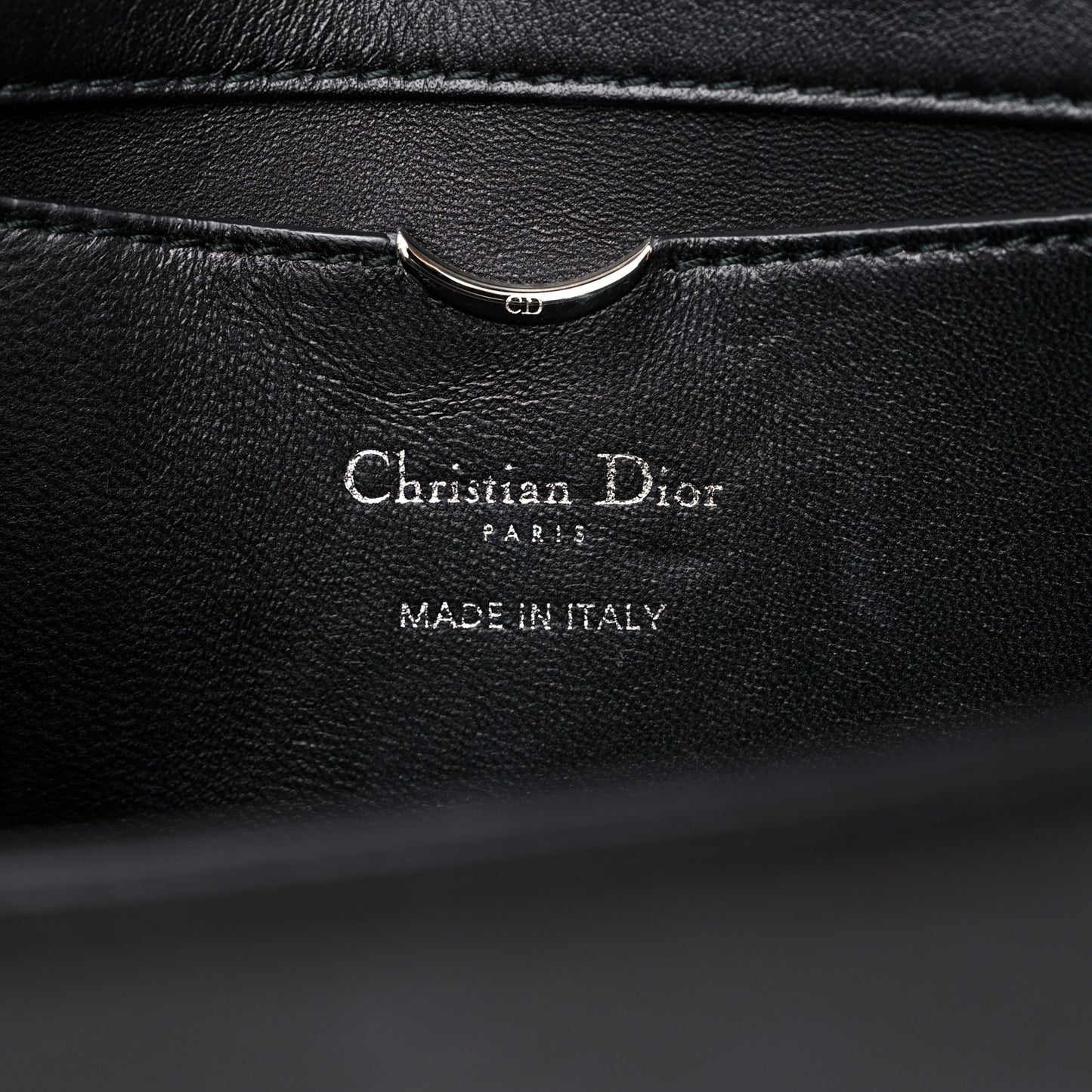 Calfskin Paradise Diorama Croisiere Chain Wallet Black