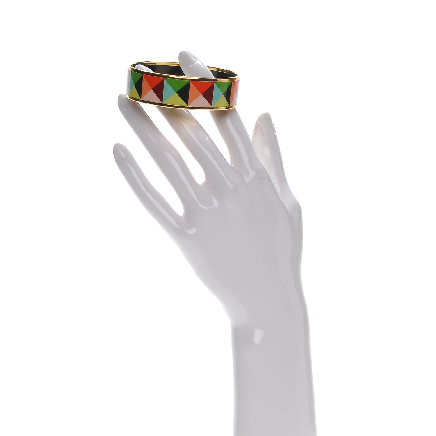 Hermes Enamel Printed Wide Clous en Trompe l'Oeil Bracelet 62 2 of 5