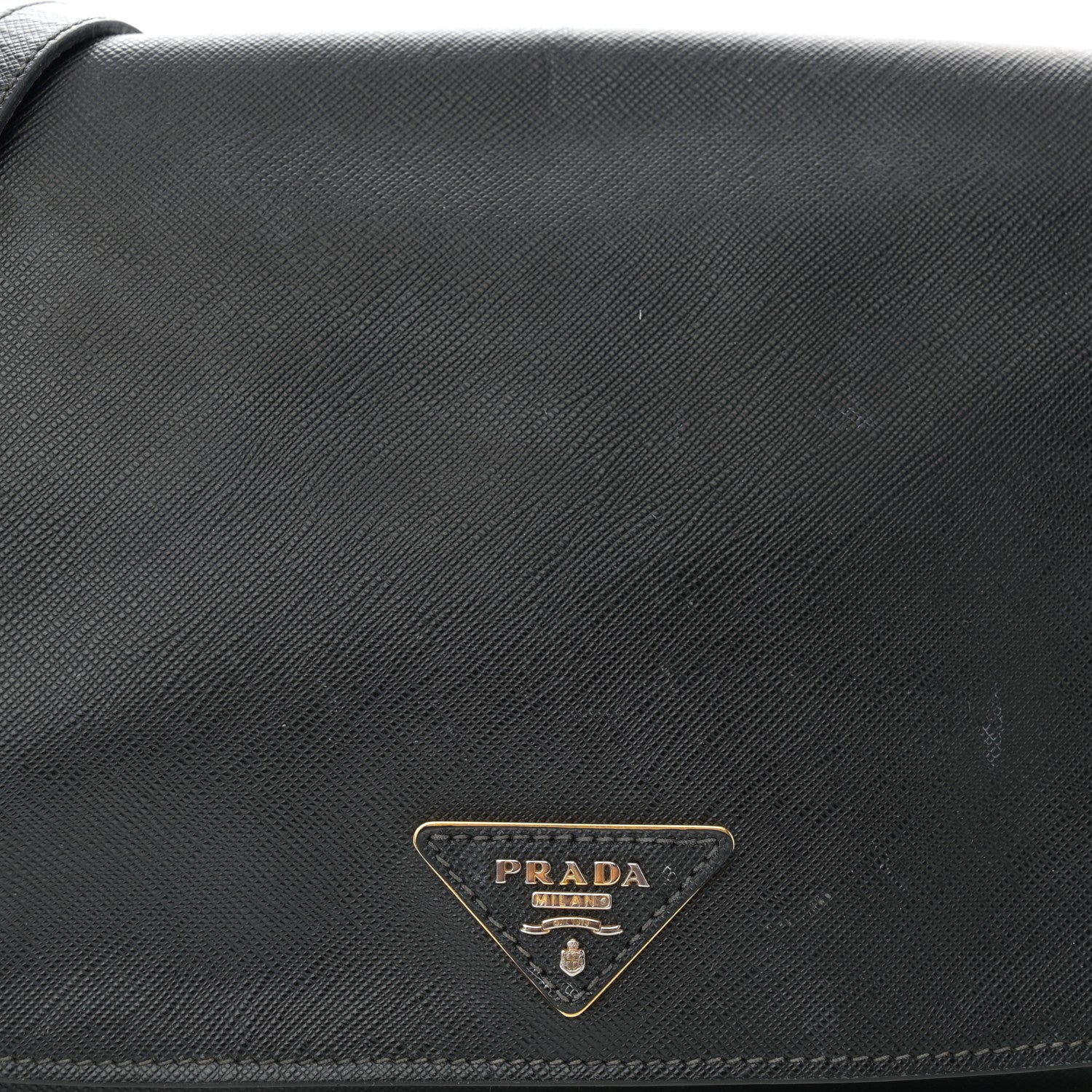 Prada Saffiano Flap Shoulder Bag Black 9 of 17